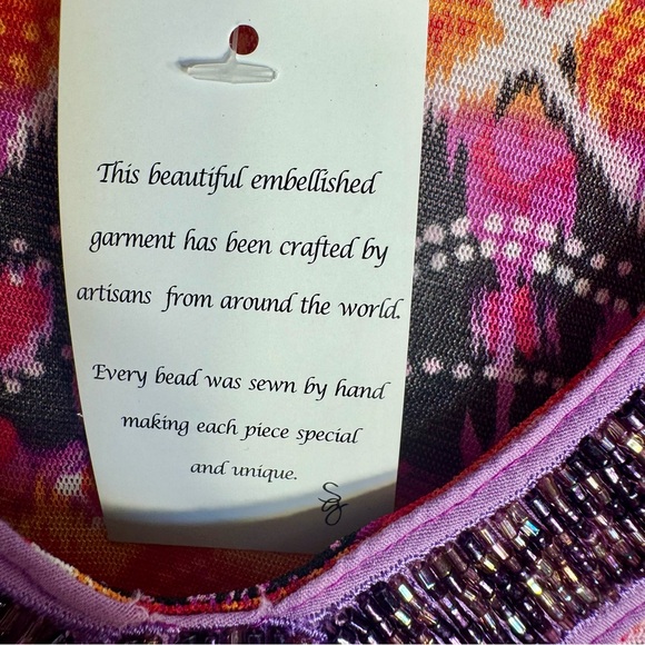 NWT. Susan Graver poncho style Top size 3X. Poncho Purple, red, orange colors. - Picture 6 of 12